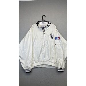 Chicago White Sox Jacket Mens XXL White MLB Baseball Pullover Warmup Pro Player
